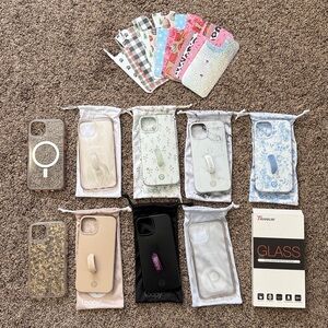 Lot of iPhone 13 cases - Loopy, Otterbox (bonus free glass screen protectors)